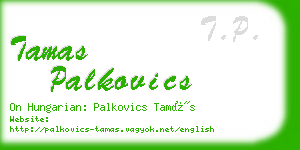 tamas palkovics business card